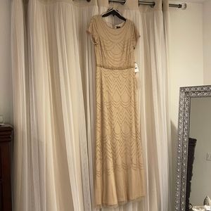 Adrianna Papell Blouson Beaded Gown Size 10